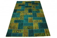 Patchwork Rug Turquoise Curry in 300x200cm