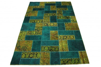 Patchwork Rug Turquoise Curry in 300x200cm