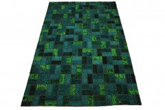 Patchwork Teppich Türkis in 310x200cm