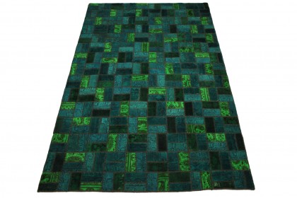 Patchwork Teppich Türkis in 310x200cm