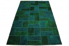 Patchwork Rug Green Turquoise in 310x200cm