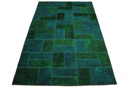 Patchwork Rug Green Turquoise in 310x200cm
