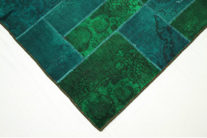 Patchwork Teppich Grün Türkis in 310x200cm (3 / 4)