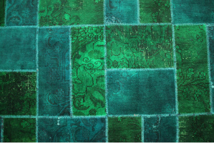 Patchwork Teppich Grün Türkis in 310x200cm (4 / 4)