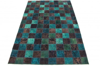 Patchwork Teppich Braun Lila Türkis in 300x200cm (1 / 4)