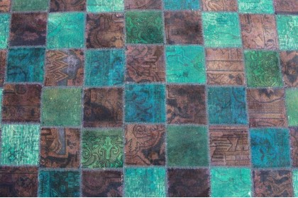 Patchwork Teppich Braun Lila Türkis in 300x200cm (3 / 4)