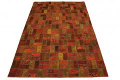 Patchwork Teppich Rot in 310x200cm