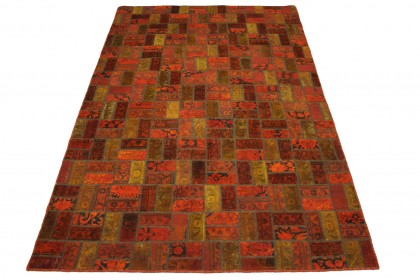 Patchwork Teppich Rot in 310x200cm