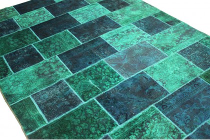 Patchwork Rug Blue Turquoise in 300x200cm (2 / 5) Patchwork Rug Blue Turquoise in 300x200cm (2 / 5)