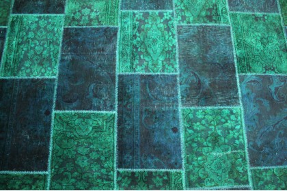 Patchwork Rug Blue Turquoise in 300x200cm (3 / 5) Patchwork Rug Blue Turquoise in 300x200cm (3 / 5)