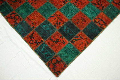Patchwork Rug Red Turquoise in 300x200cm (2 / 4)