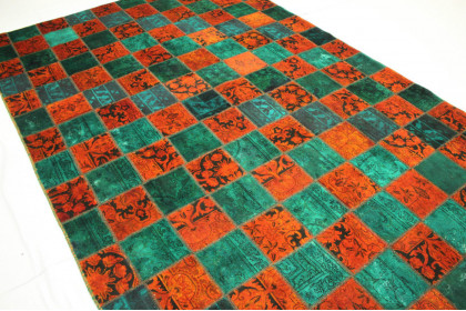 Patchwork Rug Red Turquoise in 300x200cm (3 / 4)
