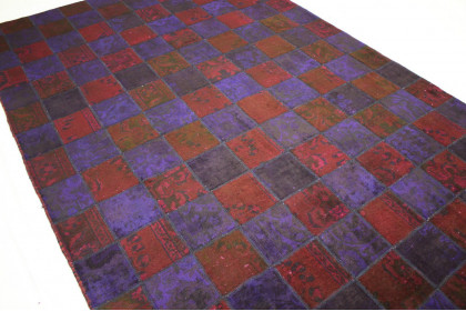 Patchwork Rug Red Purple in 300x200cm (2 / 4)