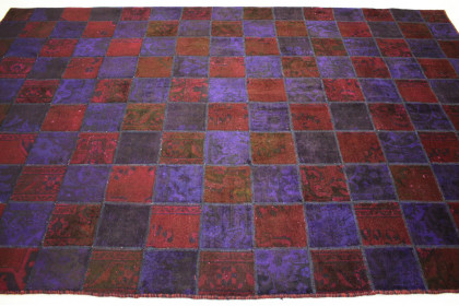 Patchwork Rug Red Purple in 300x200cm (3 / 4)