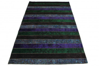 Patchwork Rug Green Purple in 310x200cm