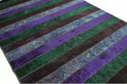 Patchwork Rug Green Purple in 310x200cm (3 / 4) Patchwork Rug Green Purple in 310x200cm (3 / 4)