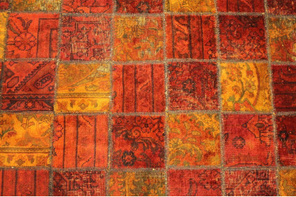 Patchwork Teppich Orange Rot in 310x200cm (3 / 4)