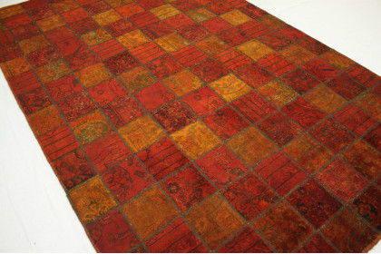 Patchwork Teppich Orange Rot in 310x200cm (4 / 4)