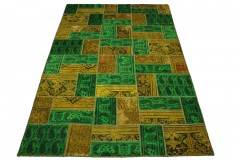 Patchwork Rug Green Curry in 310x200cm