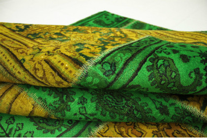 Patchwork Rug Green Curry in 310x200cm (2 / 4)