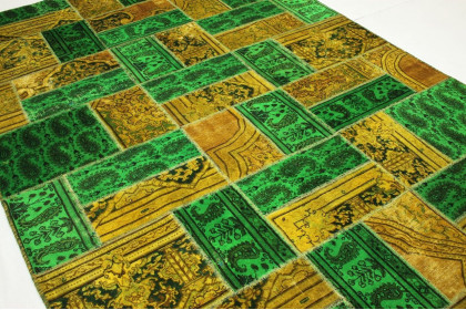 Patchwork Rug Green Curry in 310x200cm (3 / 4)