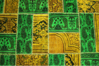 Patchwork Rug Green Curry in 310x200cm (4 / 4)