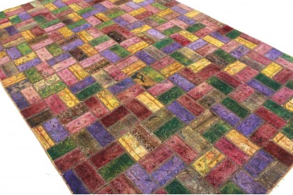 Patchwork Teppich Lila Pink in 310x200cm (4 / 5)