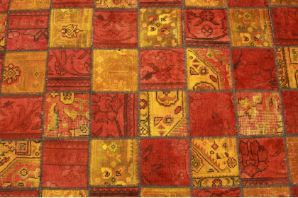 Patchwork Teppich Orange Rot in 200x140cm (2 / 7)