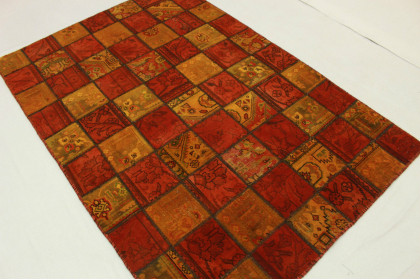 Patchwork Teppich Orange Rot in 200x140cm (3 / 7)