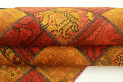 Patchwork Teppich Orange Rot in 200x140cm (6 / 7)