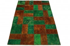 Patchwork Rug Orange Green in 240x160cm