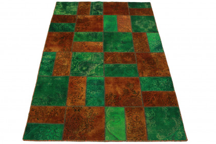 Patchwork Rug Orange Green in 240x160cm