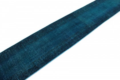 Vintage Rug Runner Blue in 380x70 (3 / 4)