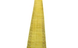 Vintage Teppich Läufer Gelb in 610x80