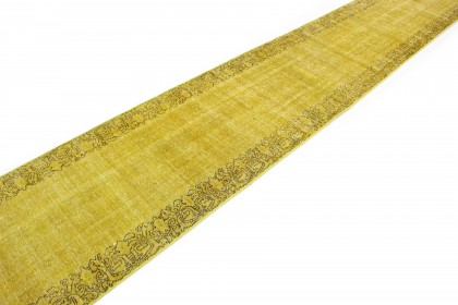 Vintage Teppich Läufer Gelb in 610x80 (5 / 5)