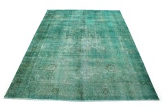 Vintage Teppich Grün Türkis in 390x300