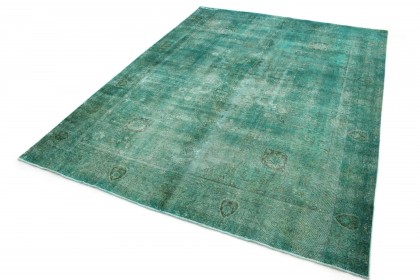 Vintage Teppich Grün Türkis in 390x300 (3 / 6)