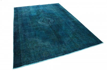 Vintage Teppich Türkis Blau in 390x280 (2 / 6)