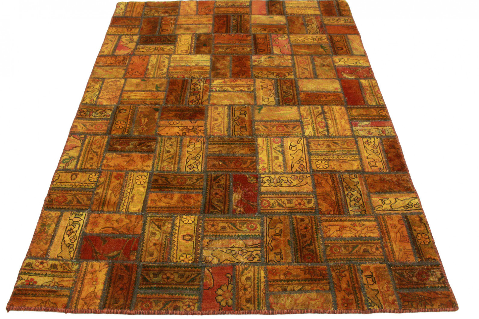 Patchwork teppich orange braun in cm Patchwork teppich orange braun in cm