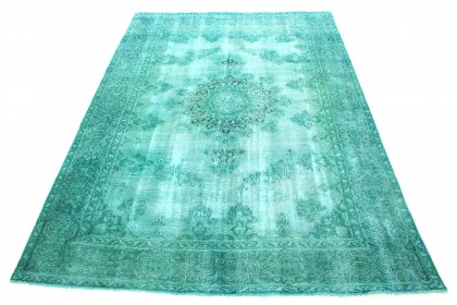 Carpetido Design Vintage-Teppich Grün Türkis in 360x260 (1 / 8)
