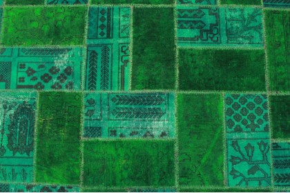 Patchwork Teppich Grün in 200x160cm (2 / 4)