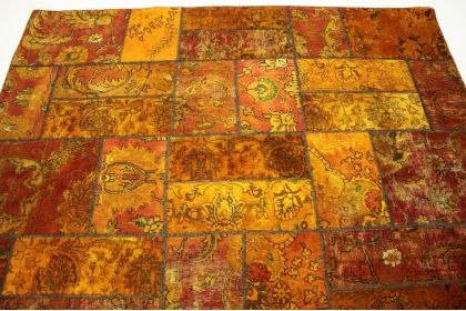 Patchwork Teppich Orange Rot in 310x200cm (5 / 10)