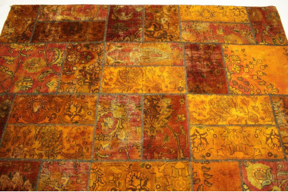 Patchwork Teppich Orange Rot in 310x200cm (9 / 10)