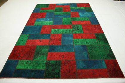 Patchwork Teppich Rot Blau in 310x200cm (3 / 10) Patchwork Teppich Rot Blau in 310x200cm (3 / 10)