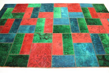 Patchwork Teppich Rot Blau in 310x200cm (7 / 10) Patchwork Teppich Rot Blau in 310x200cm (7 / 10)
