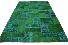 Patchwork Rug Green Turquoise in 310x200cm