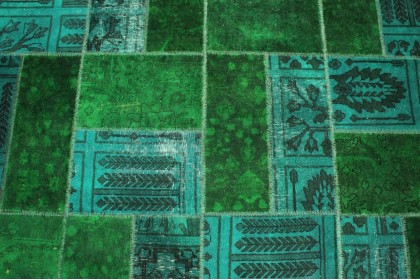 Patchwork Rug Green Turquoise in 310x200cm (2 / 4)