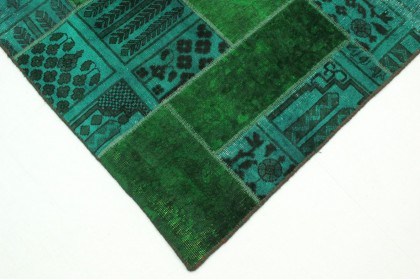 Patchwork Rug Green Turquoise in 310x200cm (4 / 4)
