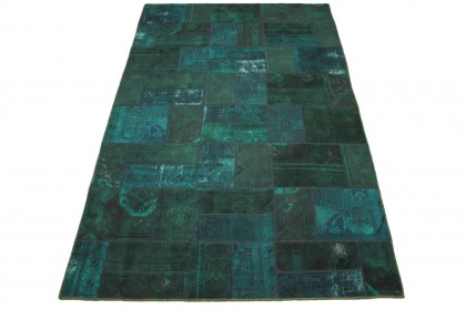 Patchwork Teppich Blau Türkis in 310x200cm