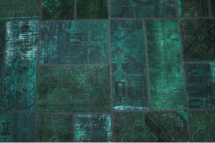 Patchwork Rug Blue Turquoise in 310x200cm (3 / 4) Patchwork Rug Blue Turquoise in 310x200cm (3 / 4)